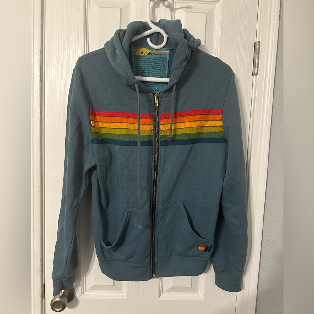 Aviator Nation 5 stripe Hoodie-M
